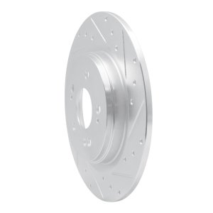 Honda Odyssey Brake Rotor (1) - Rear Right - R1 Concepts - Drilled & Slotted - Silver - `18-`25